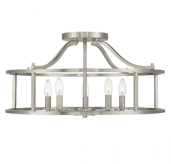 Stockton 5-Light Ceiling Light in Satin Nickel