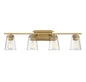 Calhoun 4-Light Bathroom Vanity Light in Warm Brass