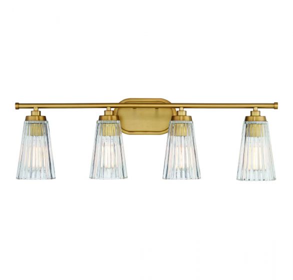 Chantilly 4-Light Bathroom Vanity Light in Warm Brass
