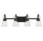 Lakewood 4-Light Bathroom Vanity Light in Matte Black
