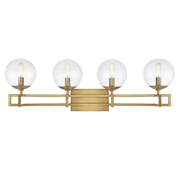 Crosby 4-Light Bathroom Vanity Light in Warm Brass
