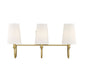 Cameron 3-Light Bathroom Vanity Light in Warm Brass