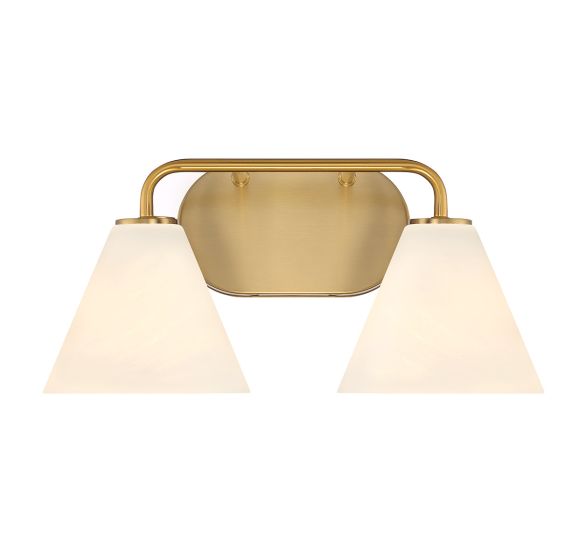 Blair 2-Light Bathroom Vanity Light in Warm Brass