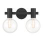 Wright 2-Light Bathroom Vanity Light in Matte Black