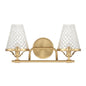 Candler 2-Light Bathroom Vanity Light in Warm Brass