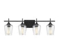Octave 4-Light Bathroom Vanity Light in Black