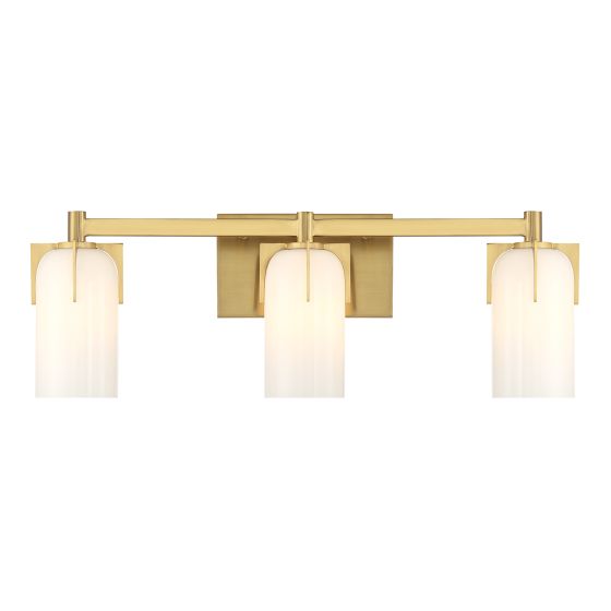 Caldwell 3-Light Bathroom Vanity Light in Warm Brass