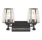 Garnet 2-Light Bathroom Vanity Light in Matte Black
