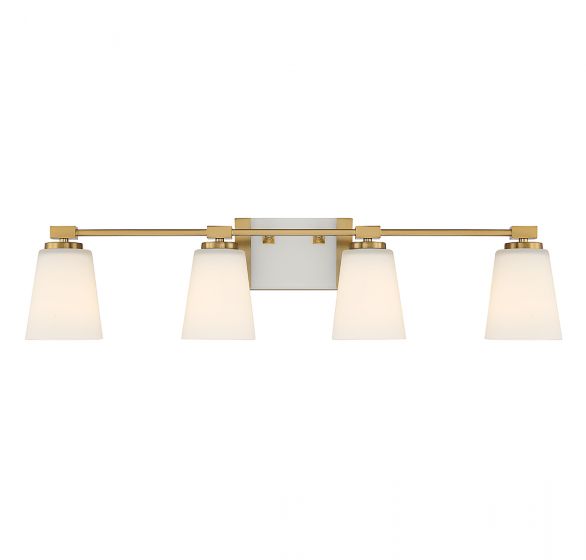 Darby 4-Light Bathroom Vanity Light in Warm Brass
