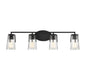 Sacremento 4-Light Bathroom Vanity Light in Black