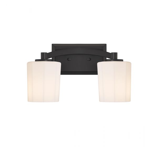 Whitney 2-Light Bathroom Vanity Light in Matte Black