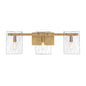 Genry 3-Light Bathroom Vanity Light in Warm Brass