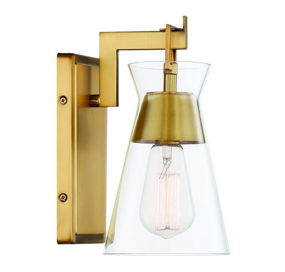 Lakewood 1-Light Wall Sconce in Warm Brass
