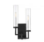 Folsom 2-Light Adjustable Wall Sconce in Matte Black with Polished Chrome Accents
