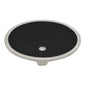 Ruvati 16 x 13 inch Undermount Bathroom Sink Black Oval Porcelain Ceramic with Overflow - RVB0618BK