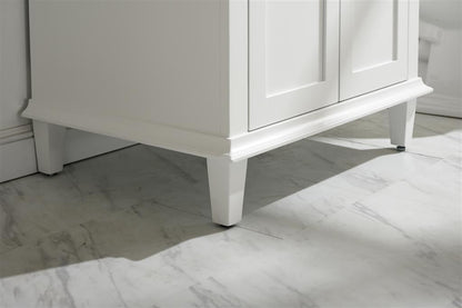 30" Haven Vanity with Single Sink and Carrara Marble Top in White Finish