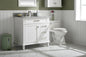 36" Haven Vanity with Single Sink and Carrara Marble Top in White Finish