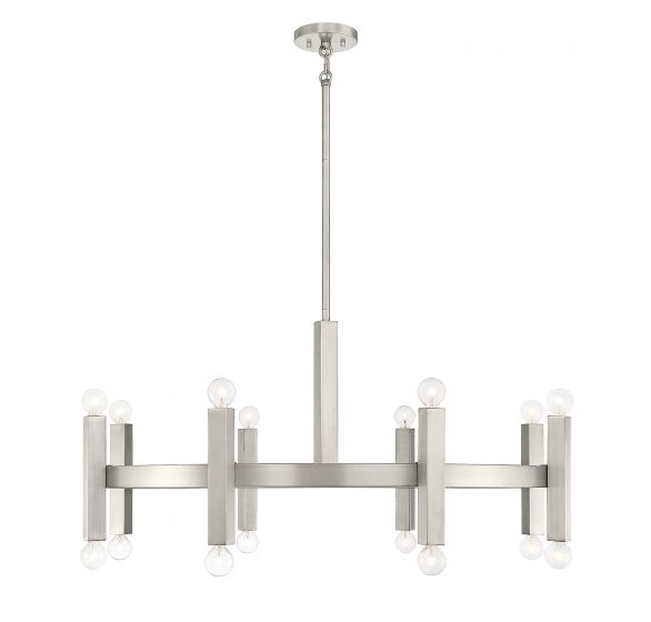 16-Light Chandelier in Brushed Nickel