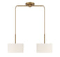 2-Light Linear Chandelier in Natural Brass
