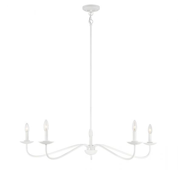 5-Light Chandelier in Bisque White