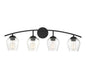 4-Light Bathroom Vanity Light in Matte Black